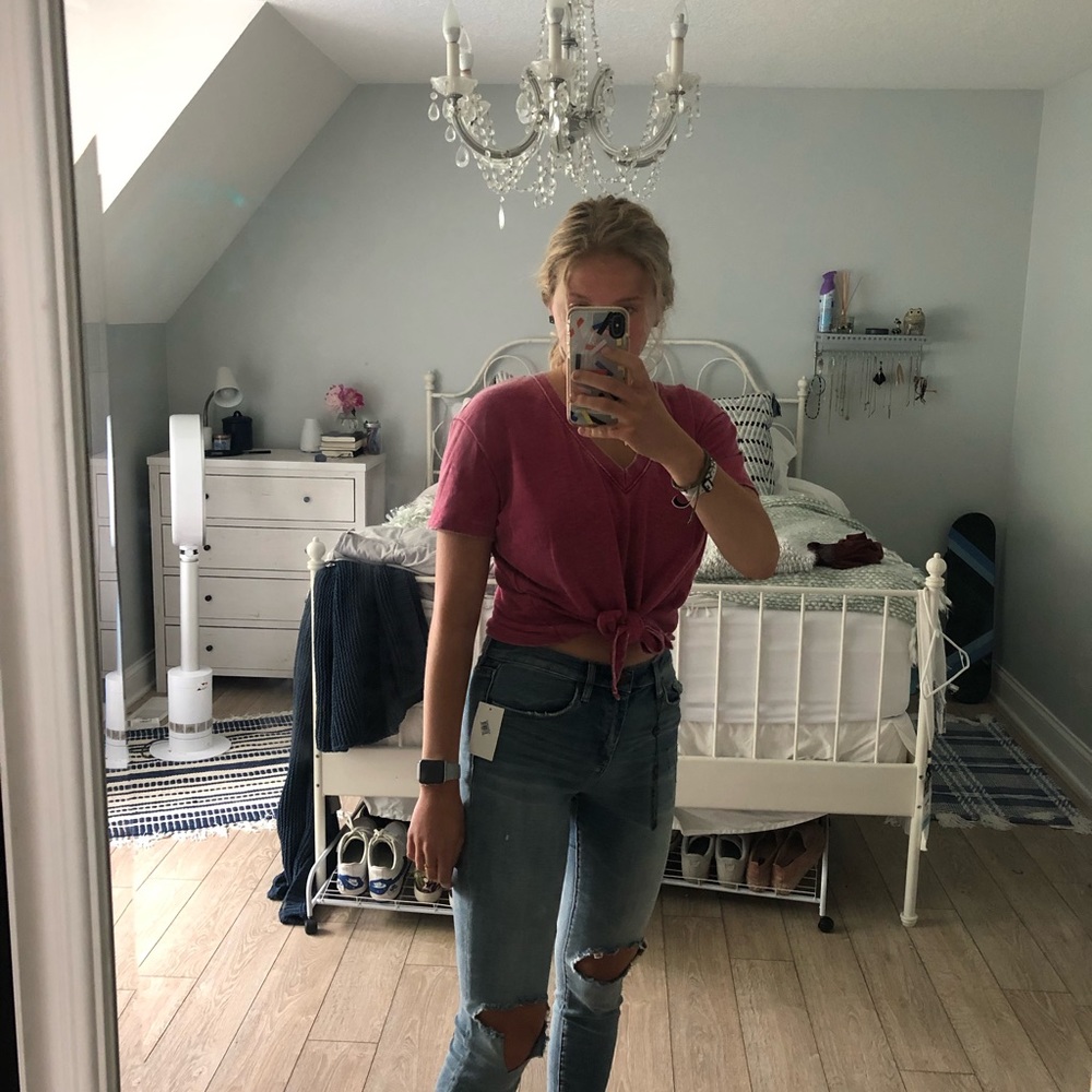 Red tied t shirt